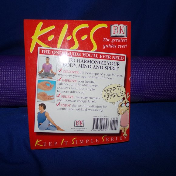 DK Keep It Simple Series (KISS) Yoga Book & New Purple 5 mm Yoga Mat - Picture 3 of 16